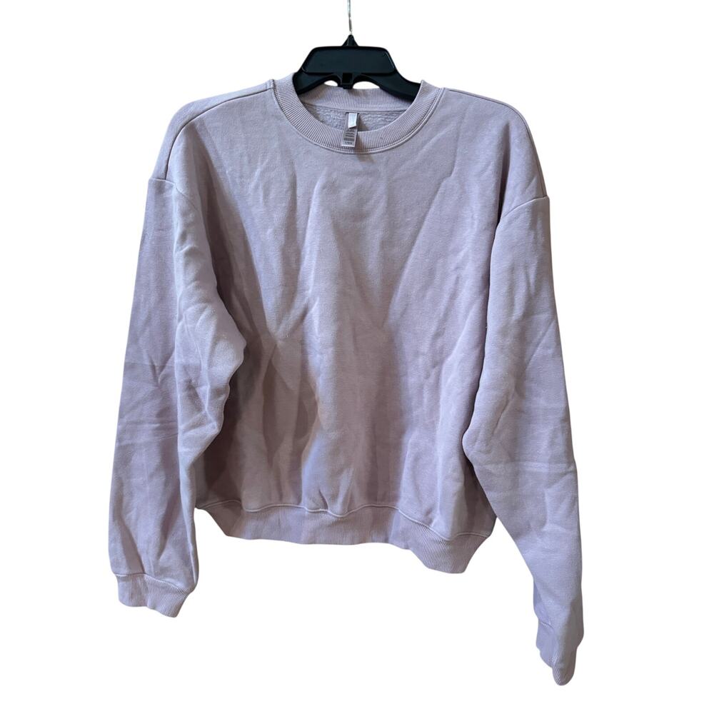 Skims Cotton Fleece Classic Crew Sweatshirt Dusk large - Picture 2 of 4